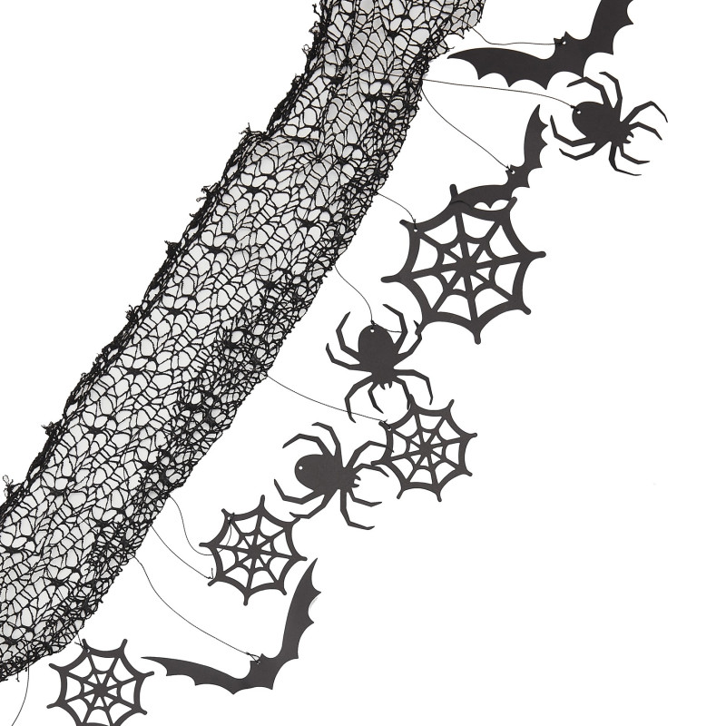Fright Night - Backdrop with Hanging Spiders & Bats